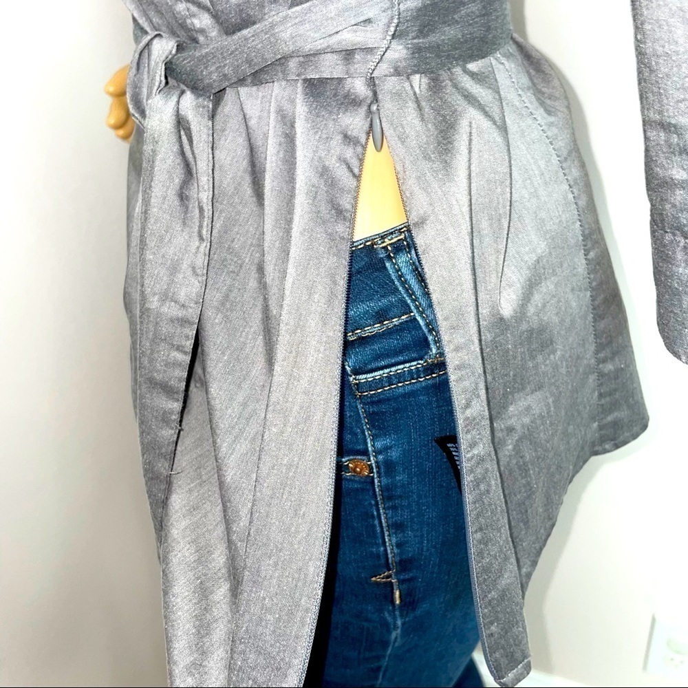 East 5th Collared Wrap Blouse – Gray, Size Medium - Picture 7 of 11